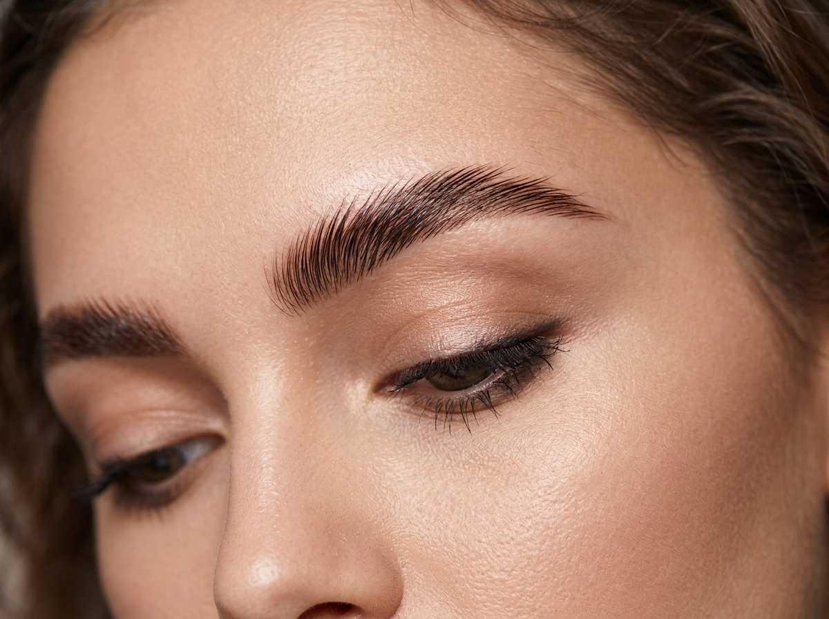 Keratin brow lamination and feathering treatment